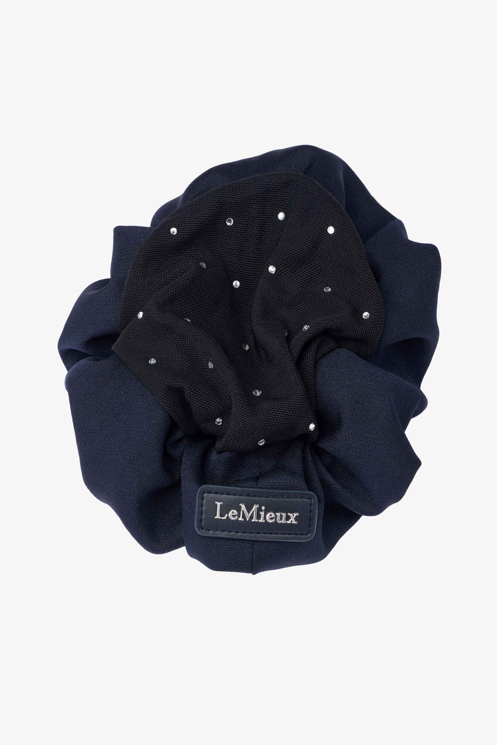 Navy/Black LeMieux hårelastik med krystaller og hårnet