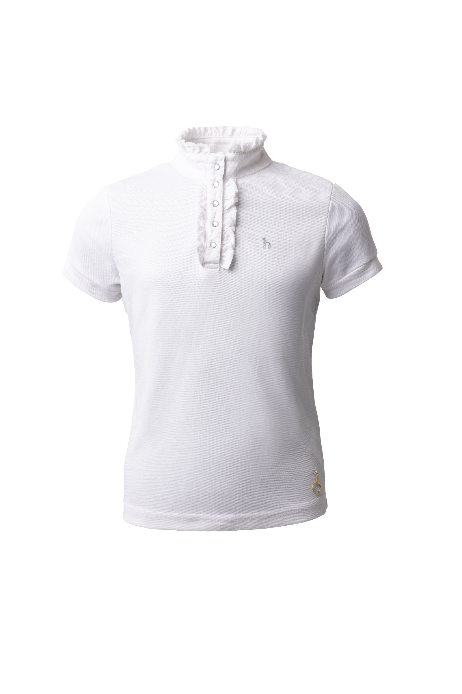 Horze Christel kortærmet stævnebluse med flæser, børnemodel