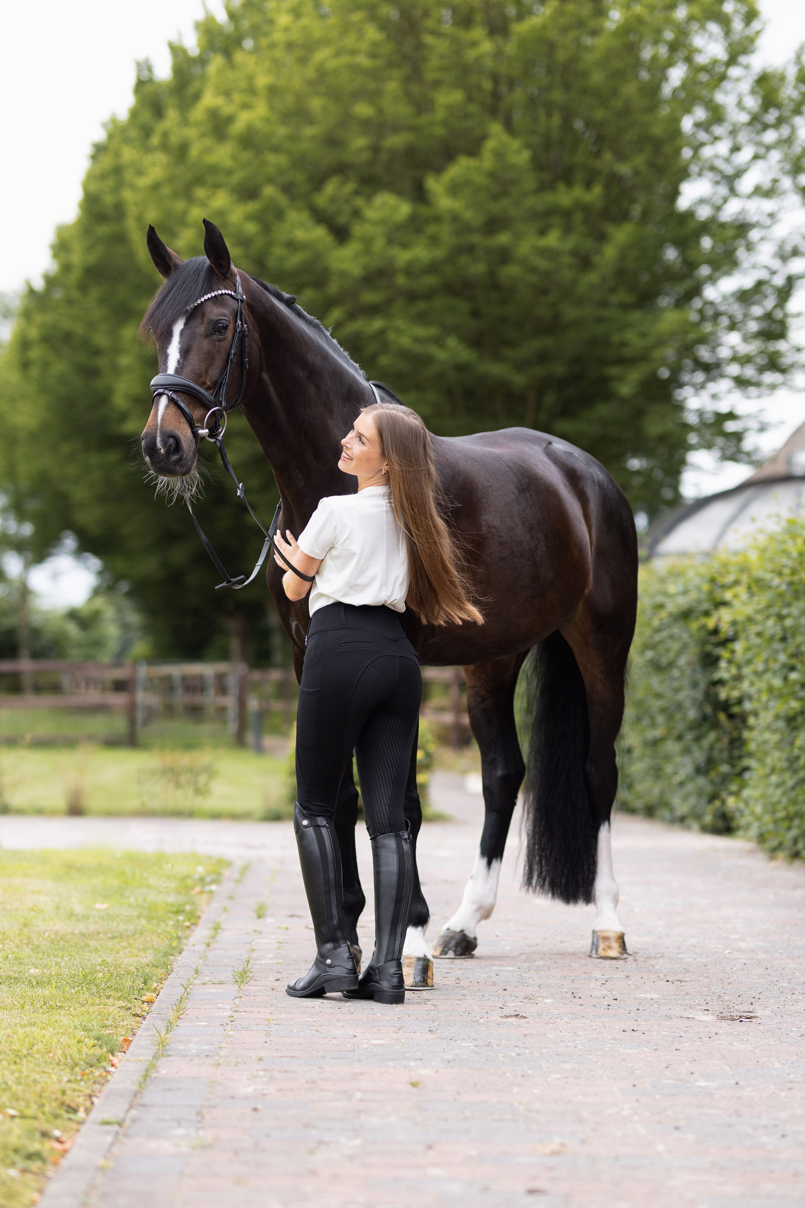 Horze Mira Dameridebukser med fuld silikone og h&oslash;j talje