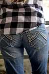 Ariat Whipstitch R.E.A.L. Bootcut stretch jeans med mellemh&oslash;j talje