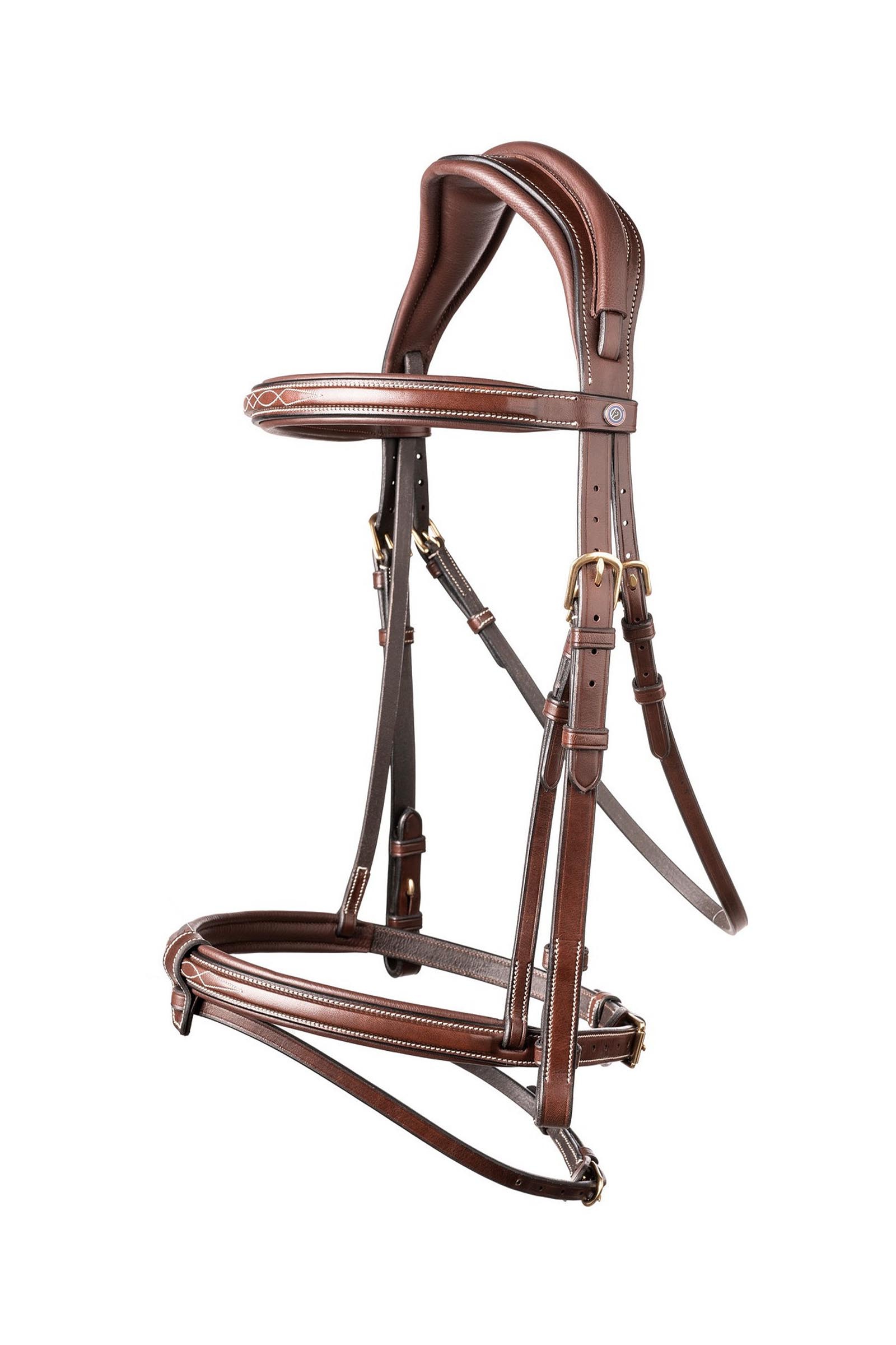 Brown/Gold Trust Equestrian Geneva Kombineret N&aelig;seb&aring;nd Bridle