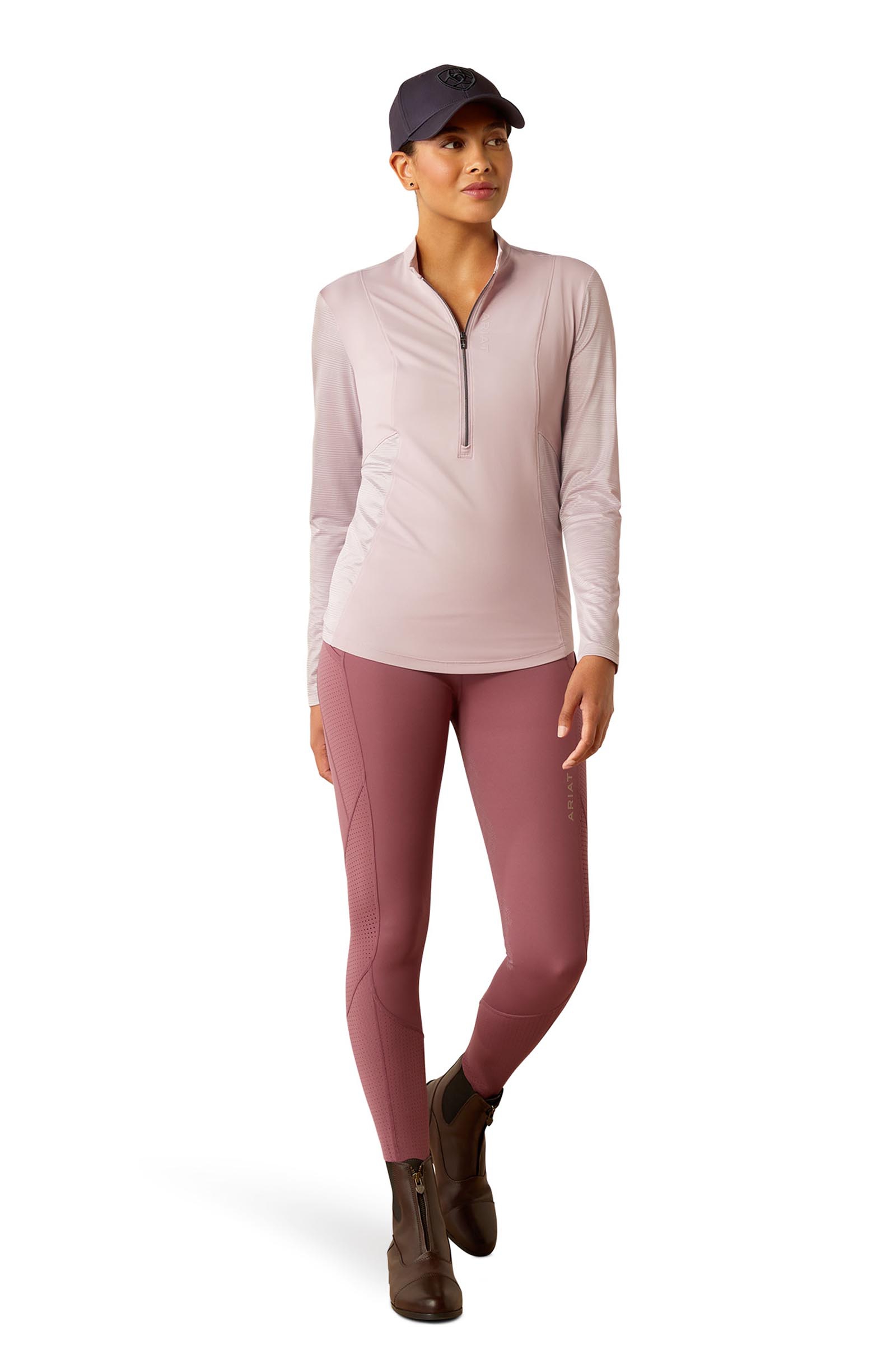 Ariat Breathe lang&aelig;rmet dame-funktionstr&oslash;je med 1/4 lynl&aring;s