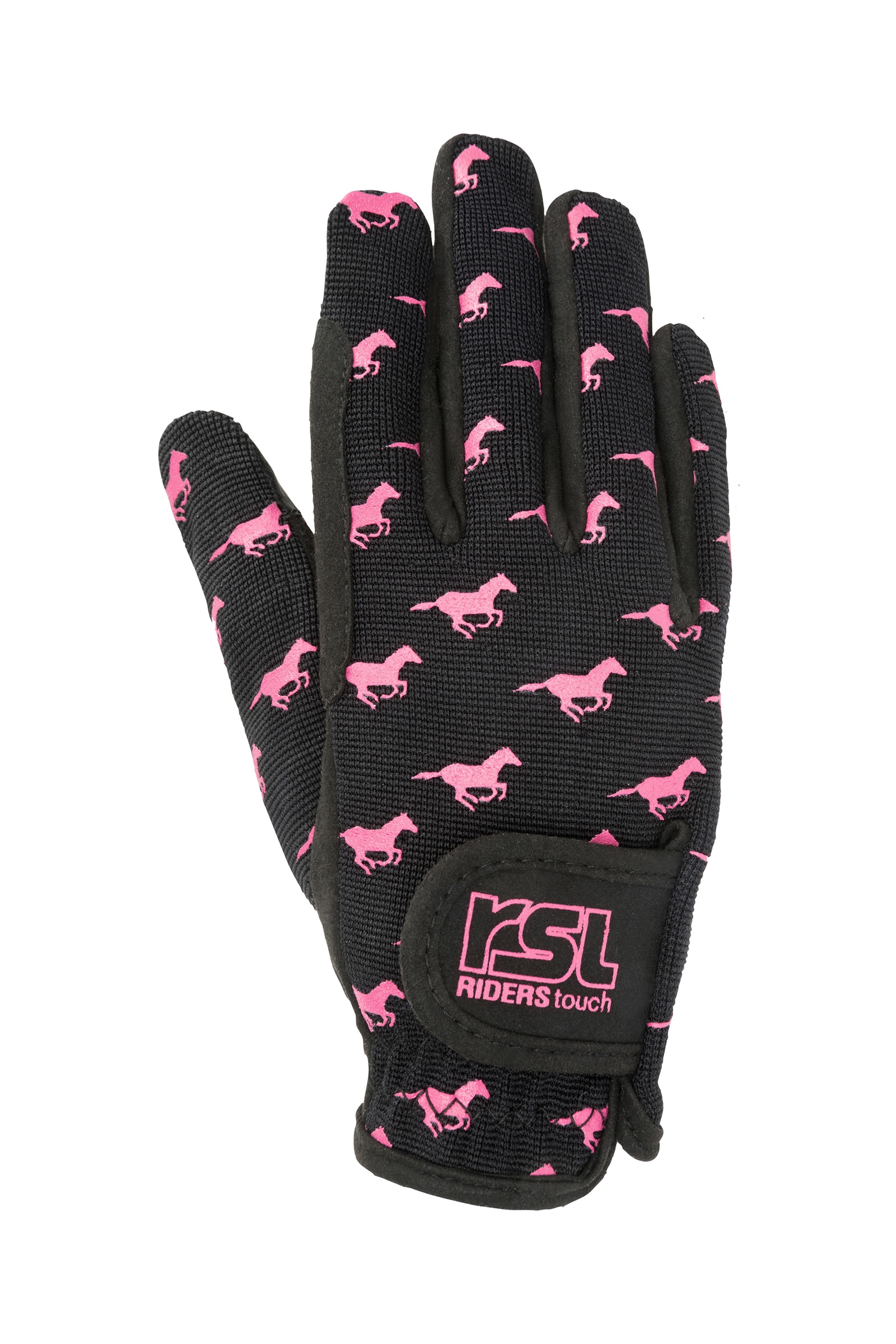Black/Pink USG Norway Kids' Winter Riding Gloves