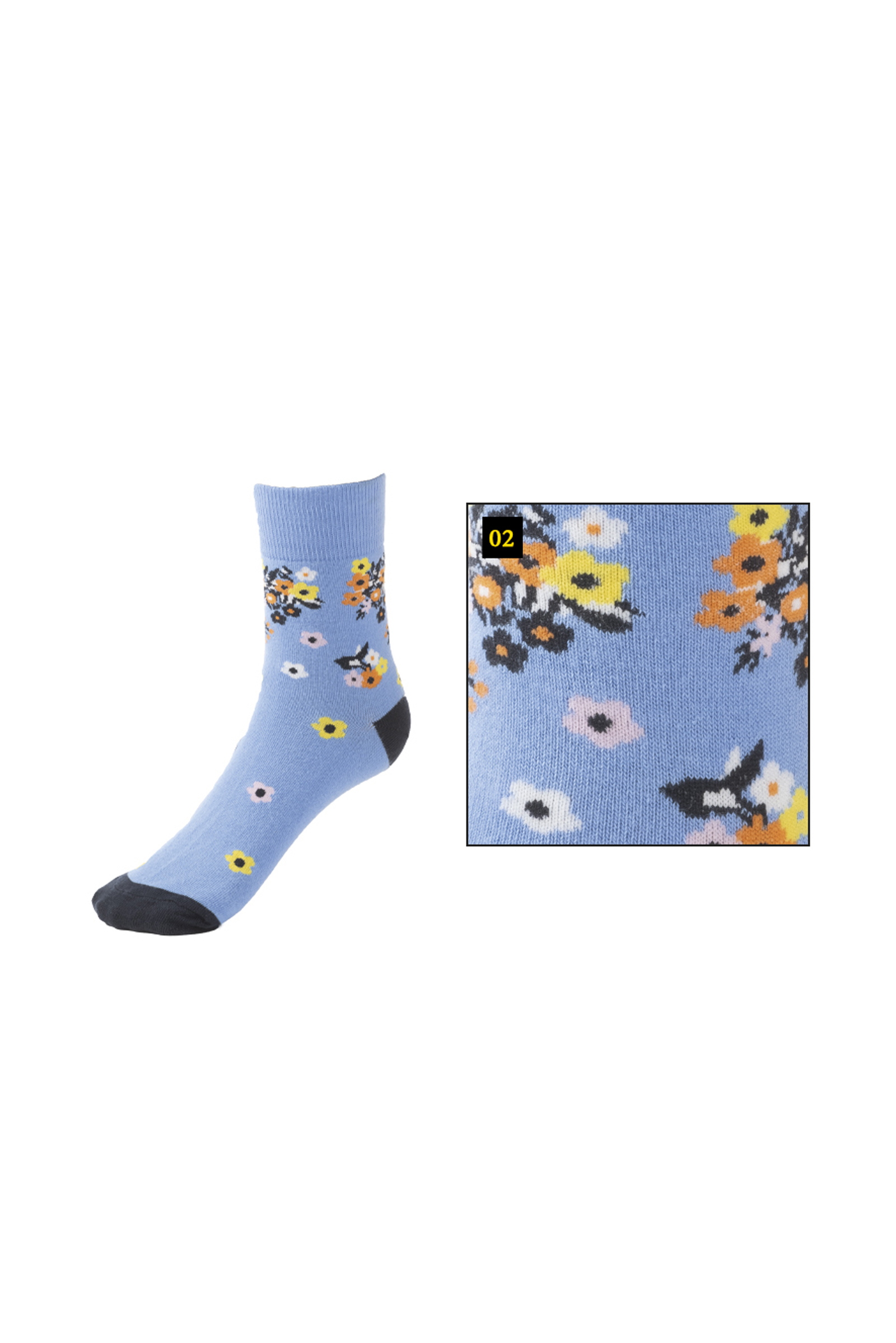 Lightblue/Multicolor Kavalkade KavalSocks Summer Kort Str&oslash;mper