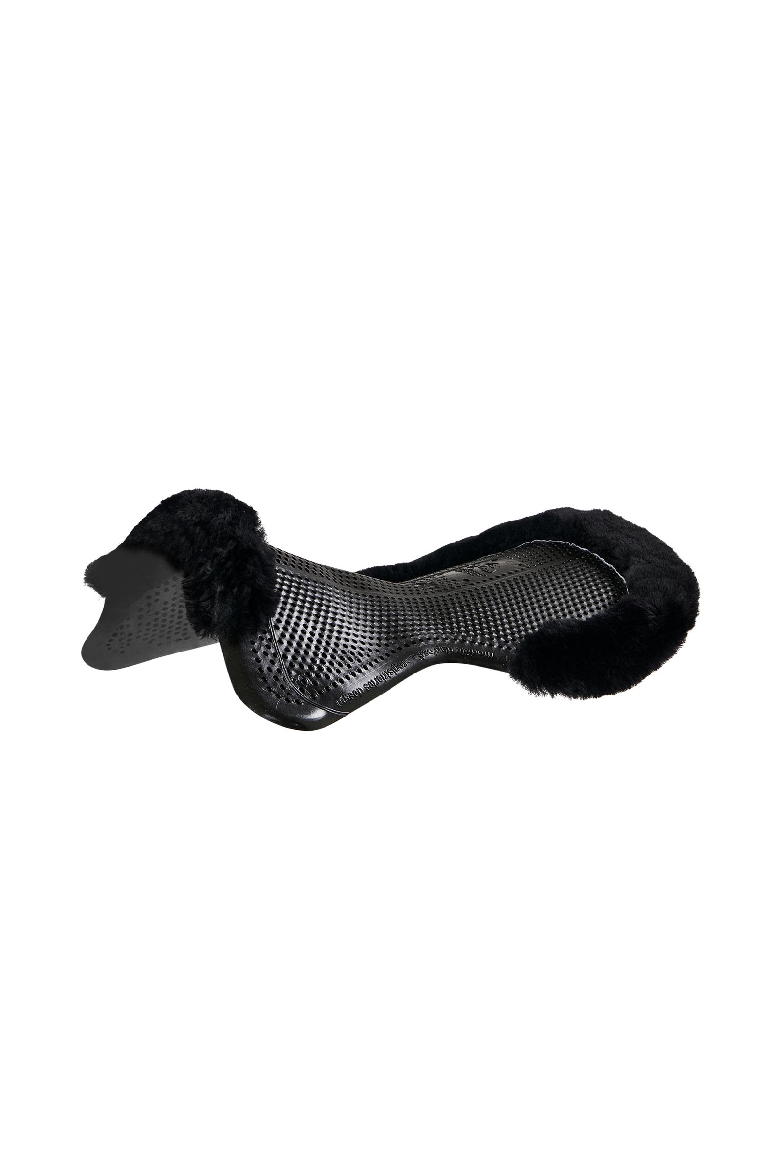 Black/Black Acavallo Pony skridsikker Classic gelpad med lammeskind, flad