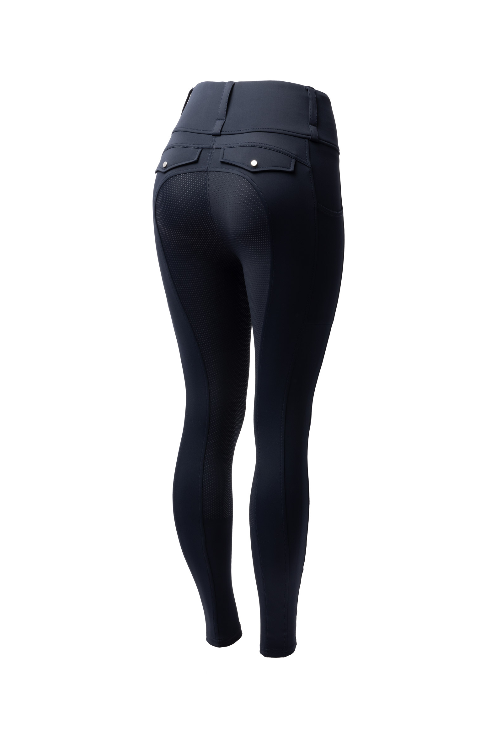 dark navy Horze Anya ridetights til kvinder med fuldt silikonegreb UPF 50+